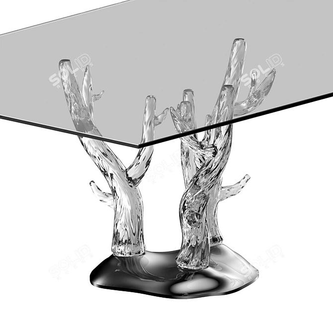 Reflex Angelo Corallo 72: Glamorous Glass Dining Table 3D model image 3