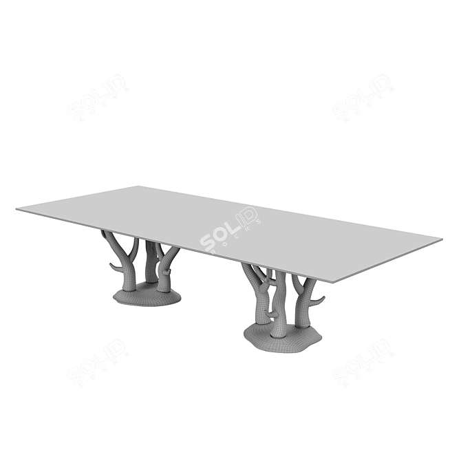 Reflex Angelo Corallo 72: Glamorous Glass Dining Table 3D model image 4