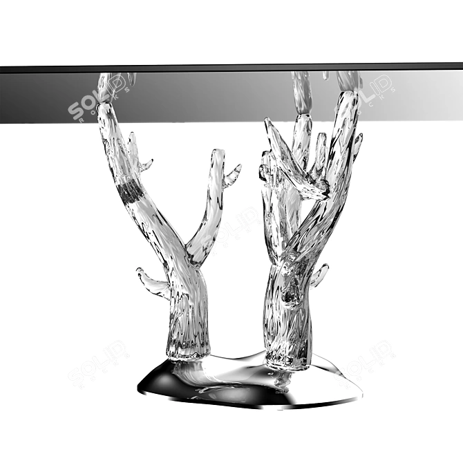 Reflex Angelo Corallo 72: Glamorous Glass Dining Table 3D model image 5