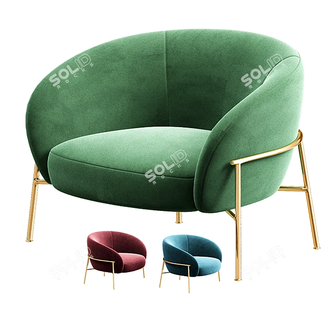 Rimo Lounge Chair: Stylish Comfort 3D model image 2