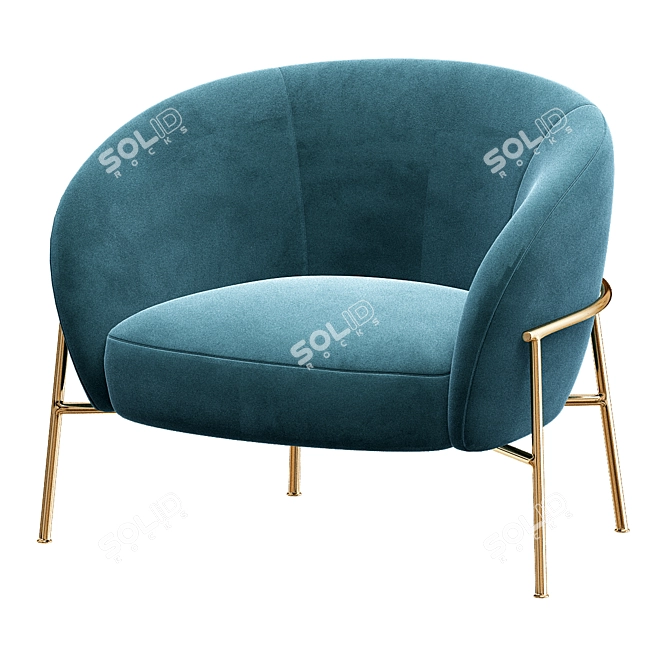 Rimo Lounge Chair: Stylish Comfort 3D model image 4