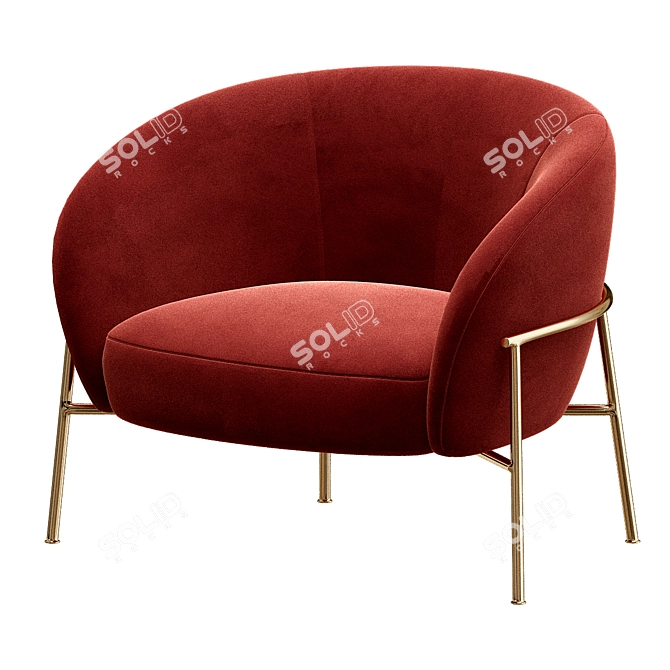 Rimo Lounge Chair: Stylish Comfort 3D model image 5