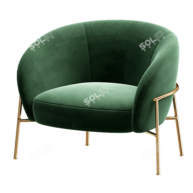 Rimo Lounge Chair: Stylish Comfort 3D model image 6