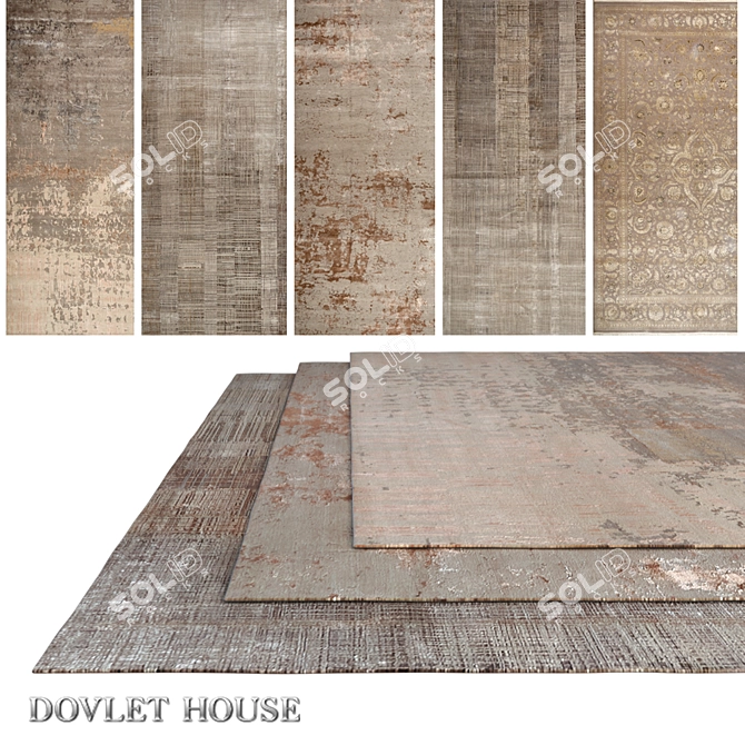 DOVLET HOUSE 5-Piece Carpets (Part 696) 3D model image 1