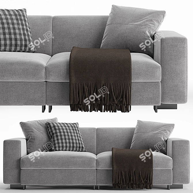 Molteni & C Turner 2-Seat Sofa: Elegant and Comfortable 3D model image 2