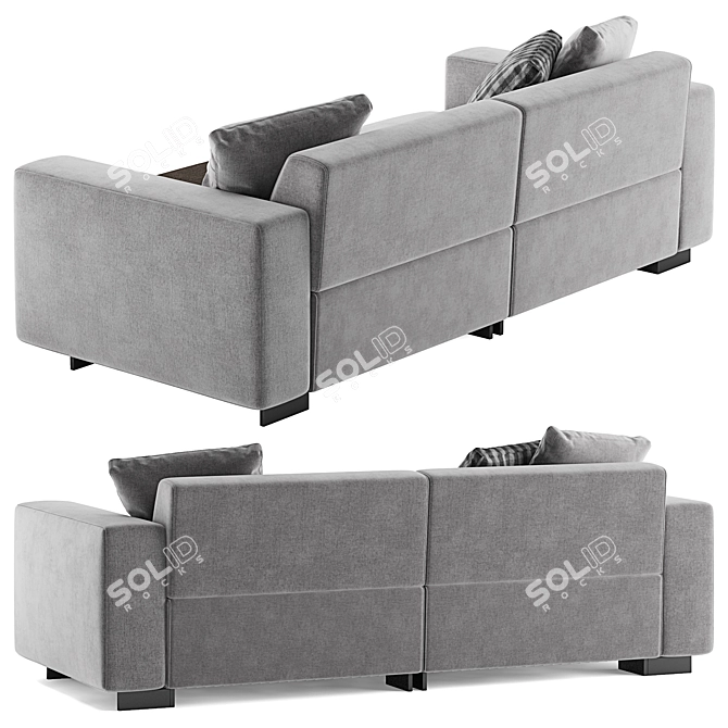 Molteni & C Turner 2-Seat Sofa: Elegant and Comfortable 3D model image 3