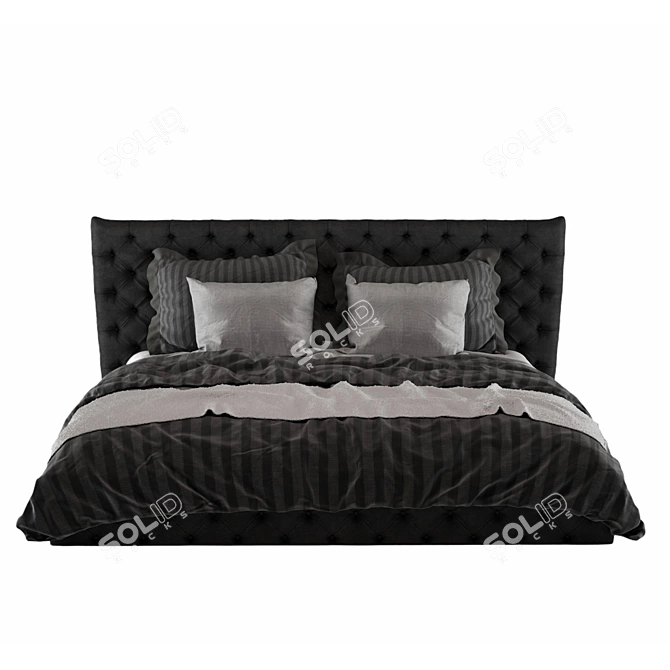 Giovanni Luxury Upholstered Bed 3D model image 3