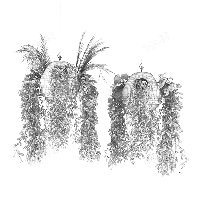 Spherical Hanging Plant Décor 3D model image 4