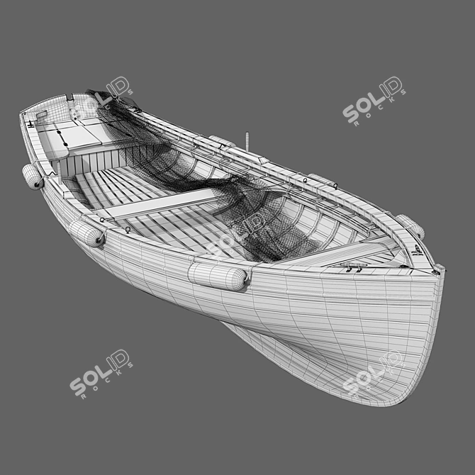 Vintage fishing boat 3D model image 3