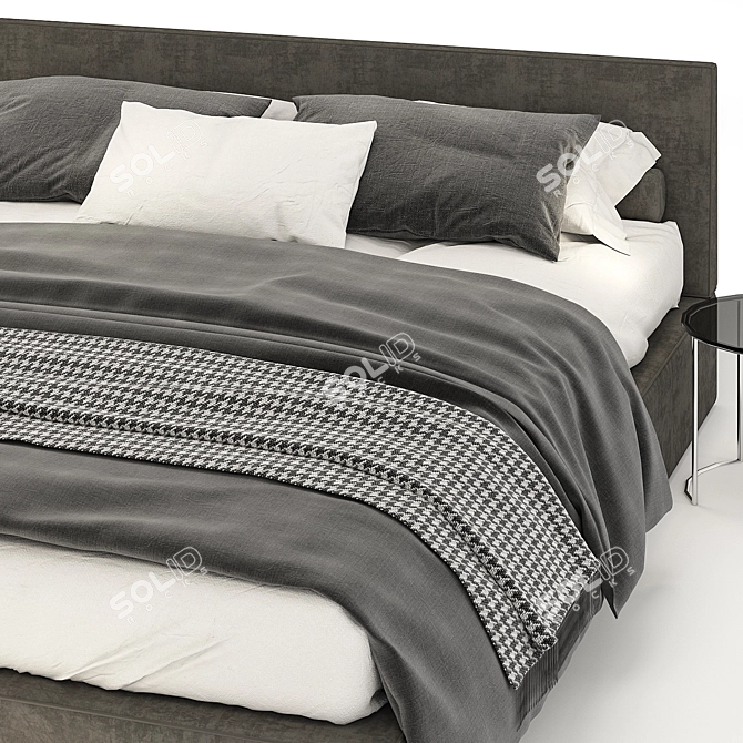 Elegant Dark Gray Poliform Bed 3D model image 3