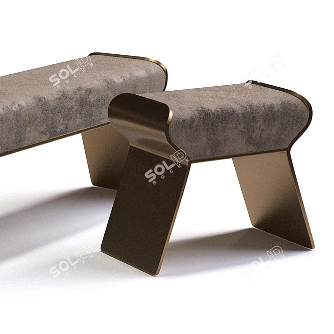 Antique Natural Shagreen Dandy Day Bench 3D model image 2