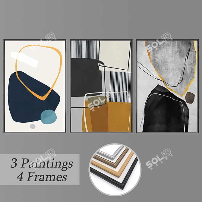 Title: Versatile Set of Wall Paintings 3D model image 1