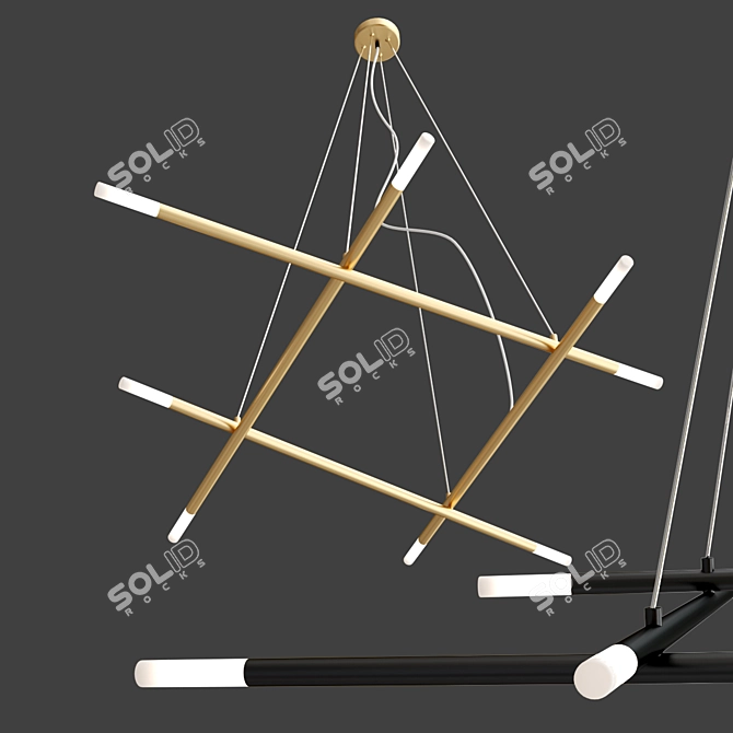 Geometric Steel Pendant Lamp: Zen Collection 3D model image 3