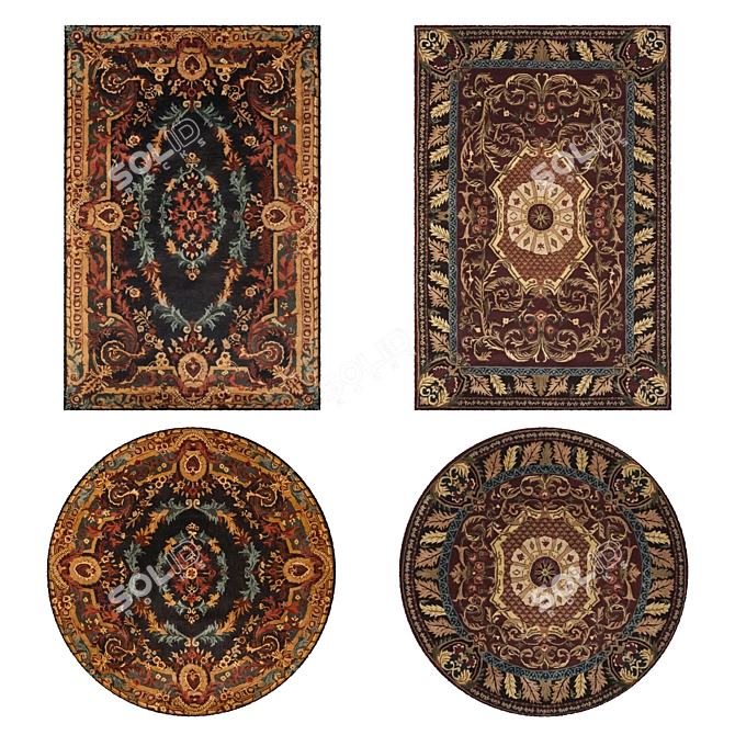 Versatile Set of 8 Rugs: VRayFur, VRayDisplacementMod, CoronaDisplacementMod 3D model image 1