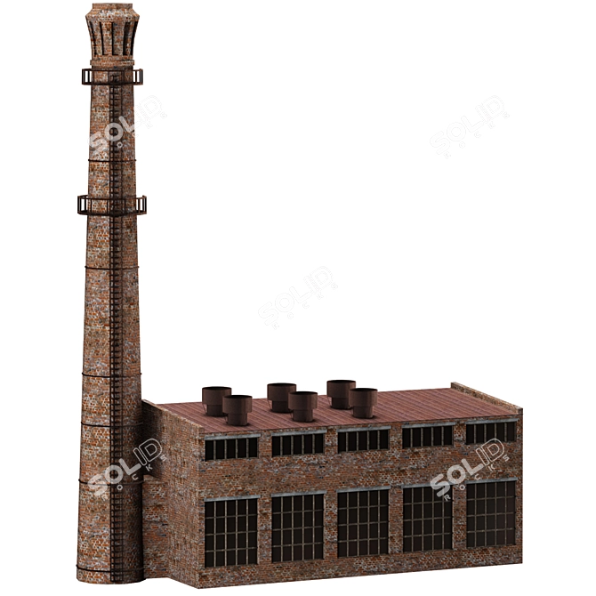 Antique Brick Boiler Room 3D model image 1