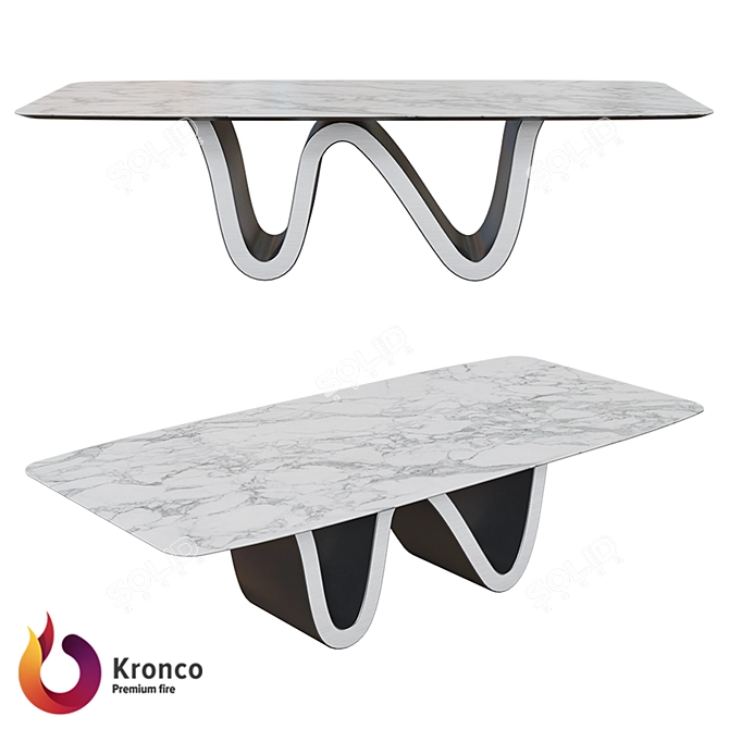 Sleek Kronco Sam - Ceramic Dining Table 3D model image 1