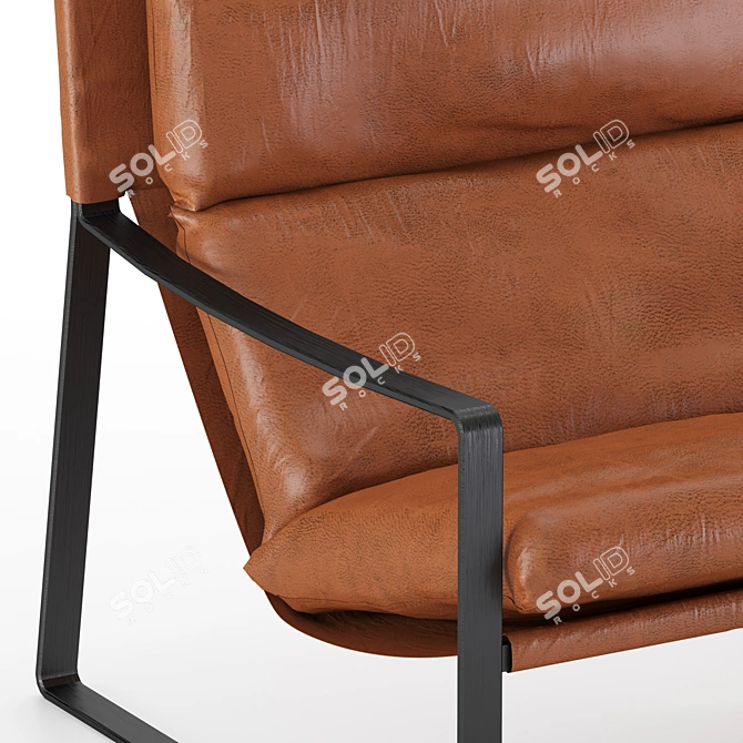 Sleek Leather Armchair: David 3D model image 4