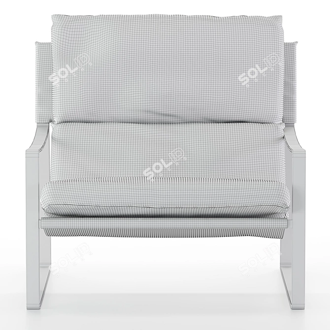 Sleek Leather Armchair: David 3D model image 7