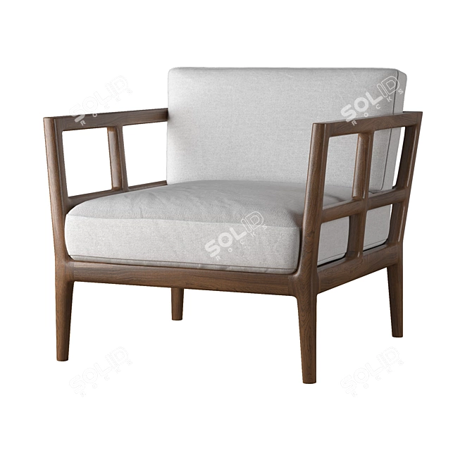 Teak Lounge Chair: Modern Elegance 3D model image 1