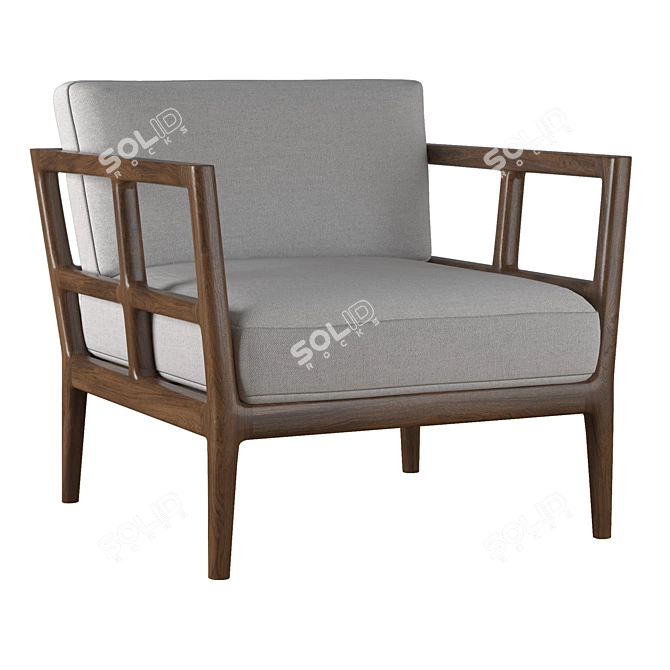 Teak Lounge Chair: Modern Elegance 3D model image 2