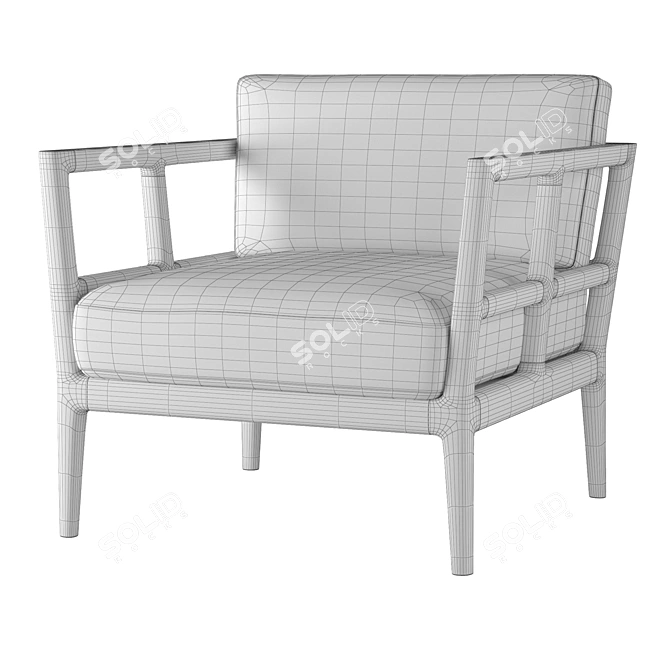 Teak Lounge Chair: Modern Elegance 3D model image 5