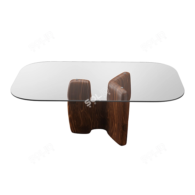 Modern Elegance: Roche-Bobois Rectangular Dining Table 3D model image 4