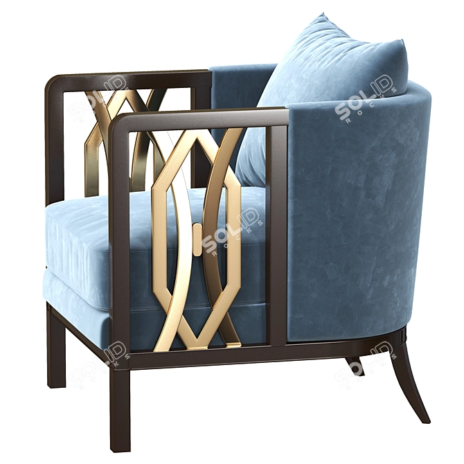 Sleek Leopard Club Chair 3D model image 3