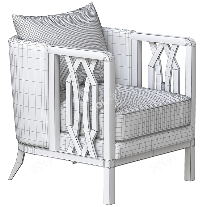 Sleek Leopard Club Chair 3D model image 5