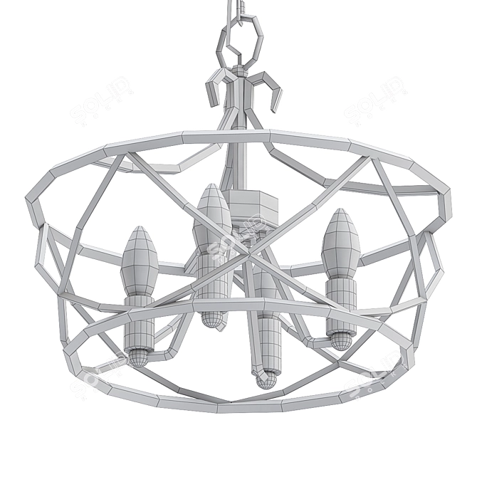 Modern Drum Pendant Light 3D model image 2