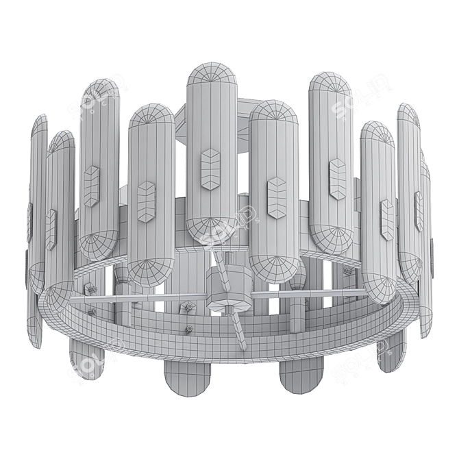 Crystal Plate Ceiling Chandelier 3D model image 2