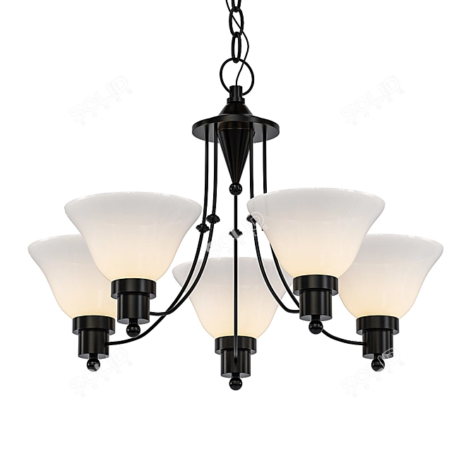 Elegant 5-Light Chandelier: Perkins 3D model image 1