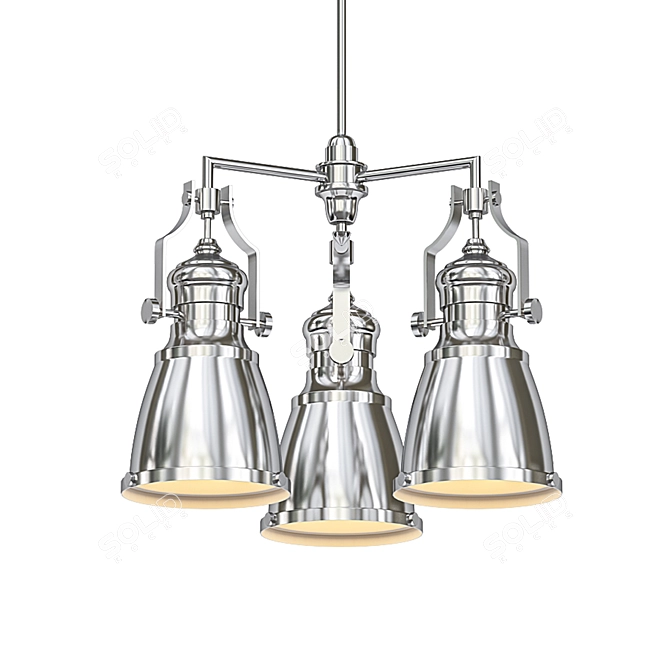 Elegant Satin Nickel Chandelier 3D model image 1