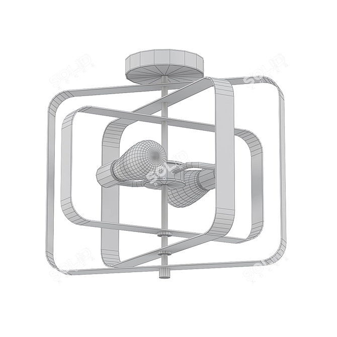 Contemporary Glass Flush Light 3D model image 2