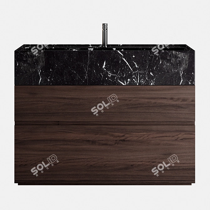 Roble Carbó 1200: Floor Cabinet with Sink 3D model image 2