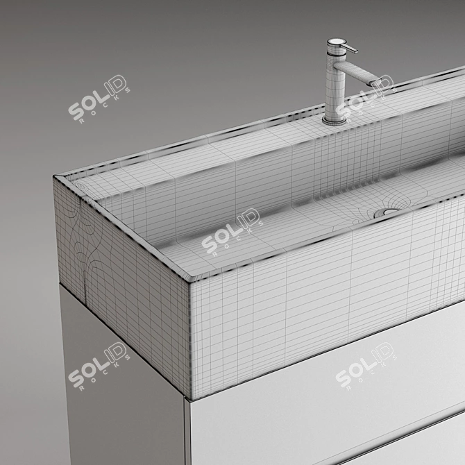 Roble Carbó 1200: Floor Cabinet with Sink 3D model image 4