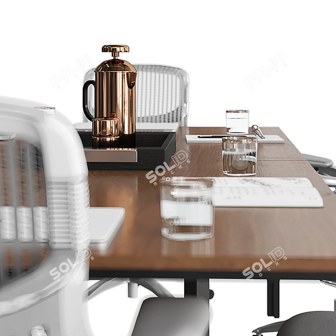 TurboSmooth Woody Conference Table 3D model image 2