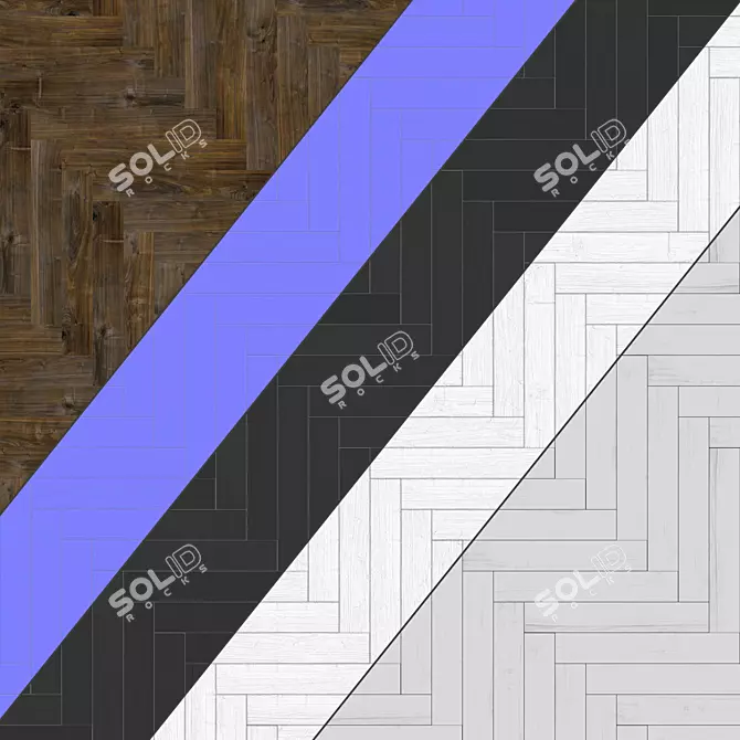 Seamless Parquet Patterns: Standard and Herringbone 3D model image 4