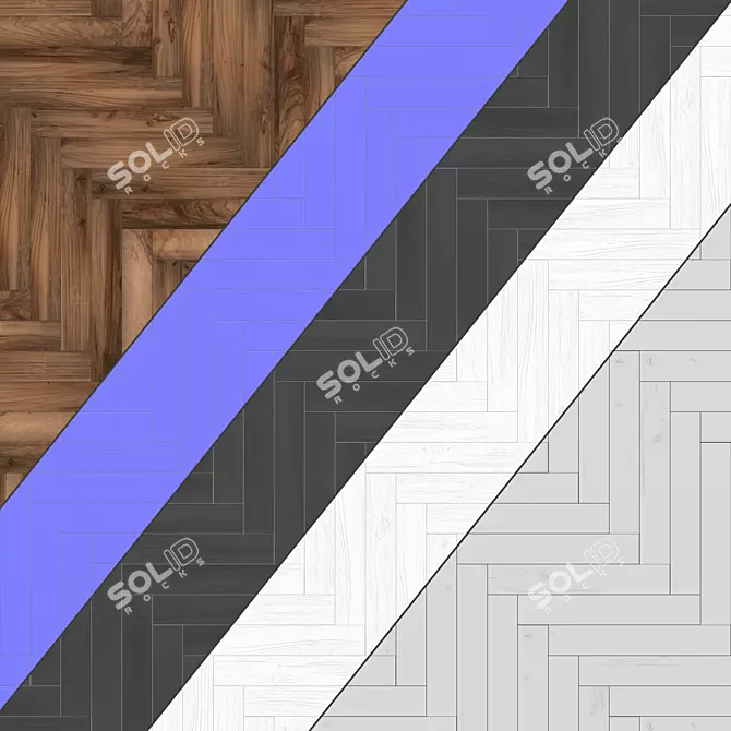 Parquet 28: Standard & Herringbone Patterns | PBR Textures Included 3D model image 4