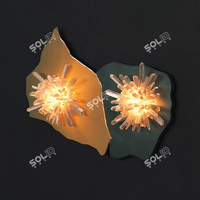 Glamorous Quartz Crystal Sconce 3D model image 2