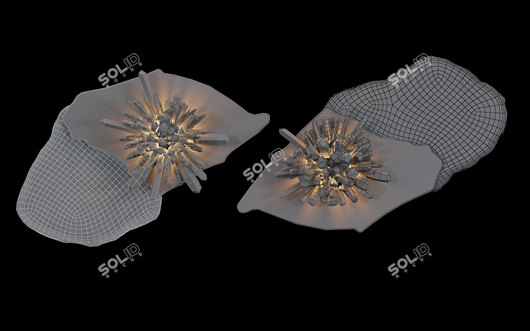 Glamorous Quartz Crystal Sconce 3D model image 3