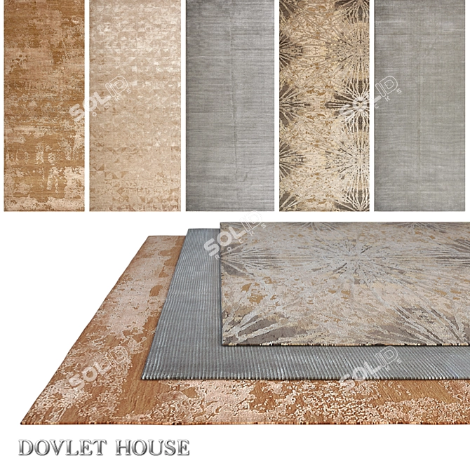 DOVLET HOUSE Carpets: 5-Piece Collection (Part 705) 3D model image 1