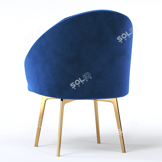  Plush Chenille Dining Chair 3D model image 5