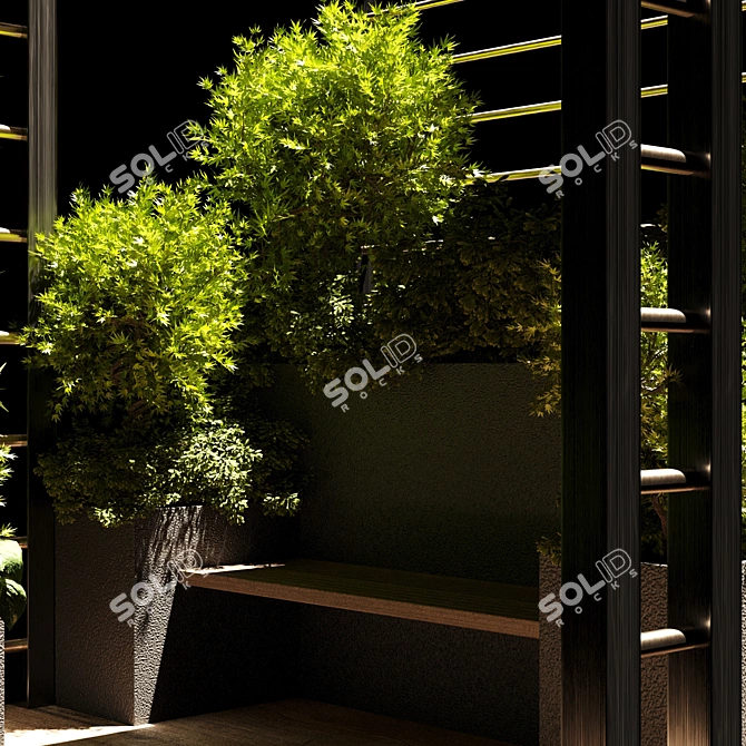 Outdoor Oasis: Pergola Furniture Set 3D model image 6