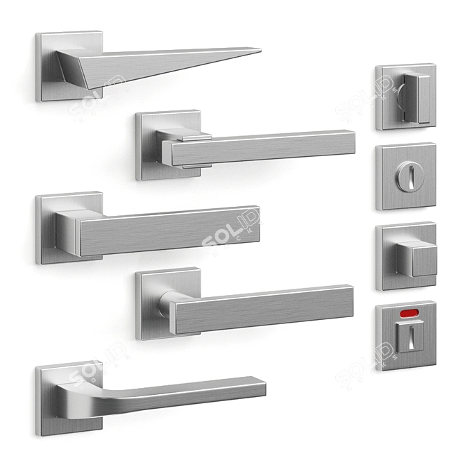 Elegant Olivari Door Handles 3D model image 2