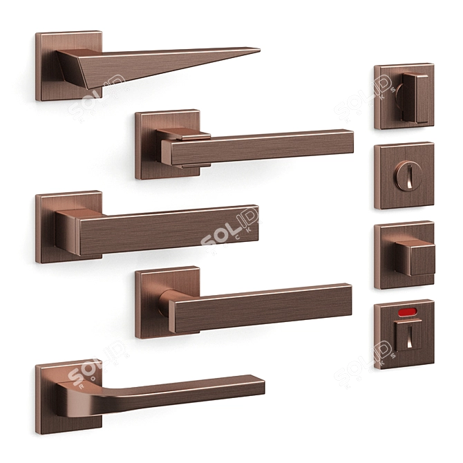 Elegant Olivari Door Handles 3D model image 3