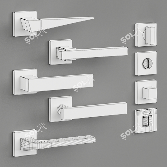 Elegant Olivari Door Handles 3D model image 4