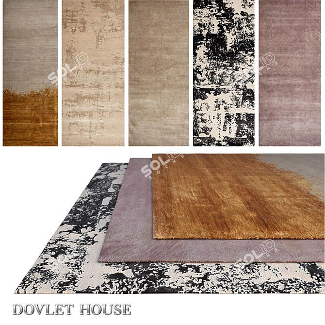 Luxurious Carpets Bundle by DOVLET HOUSE 3D model image 1