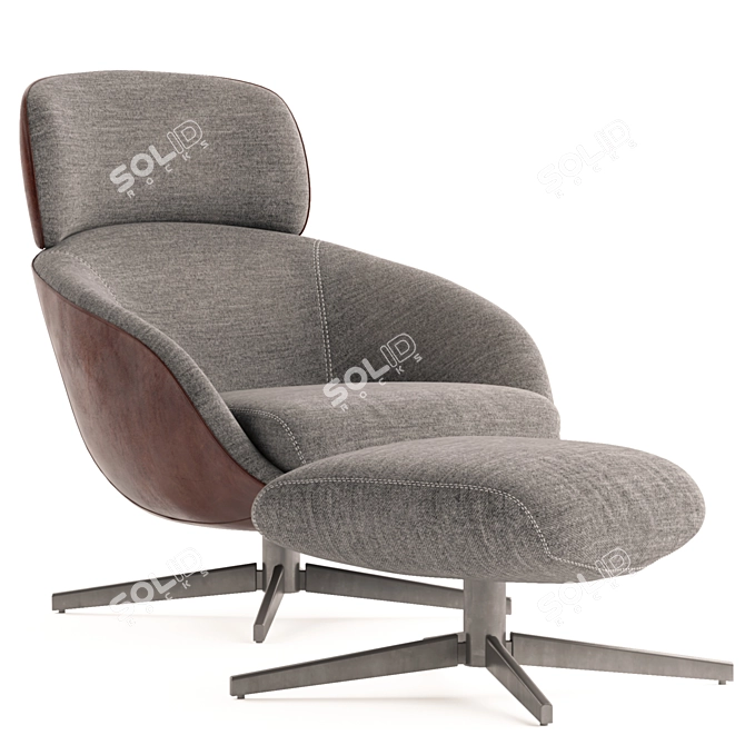 Modern Minotti Russel Armchair Set 3D model image 1