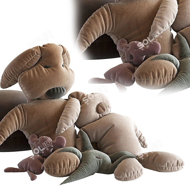 Giant Plush Bear: 100cm Tall 3D model image 2