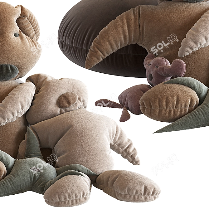 Giant Plush Bear: 100cm Tall 3D model image 3